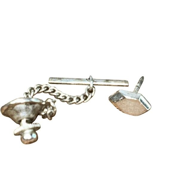 Vintage Tie Tac Tie Pin Tie Tack Silver Tone L#90 Marked Sterling Silver - Picture 1 of 5